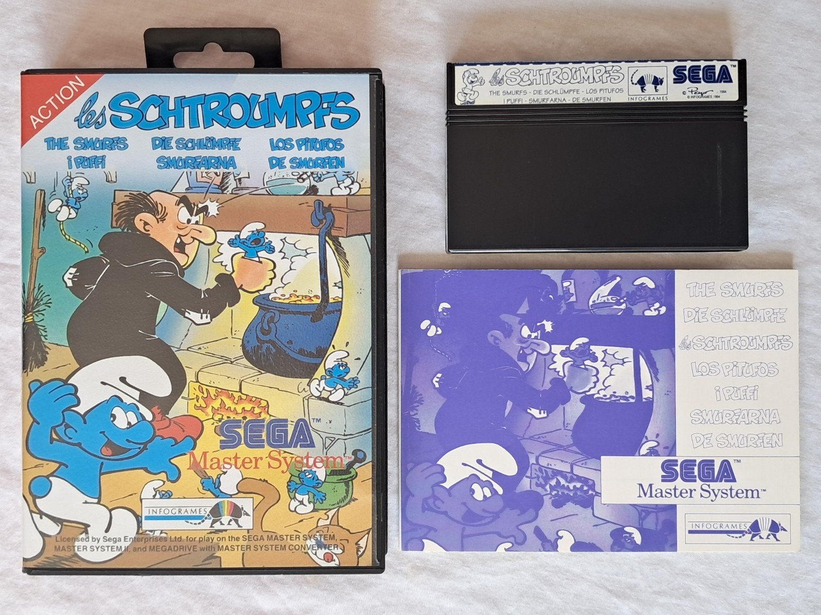 Les Schtroumpfs / The Smurfs _ SEGA Master System, Spelcomputers en Games, Gebruikt, 1 speler, Eén computer, Ophalen of Verzenden
