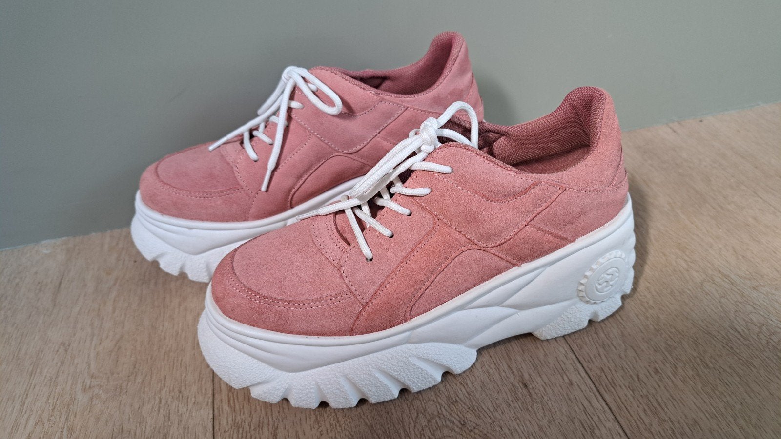 Plateau sneakers, Ophalen of Verzenden, Zo goed als nieuw, Roze, Sneakers of Gympen