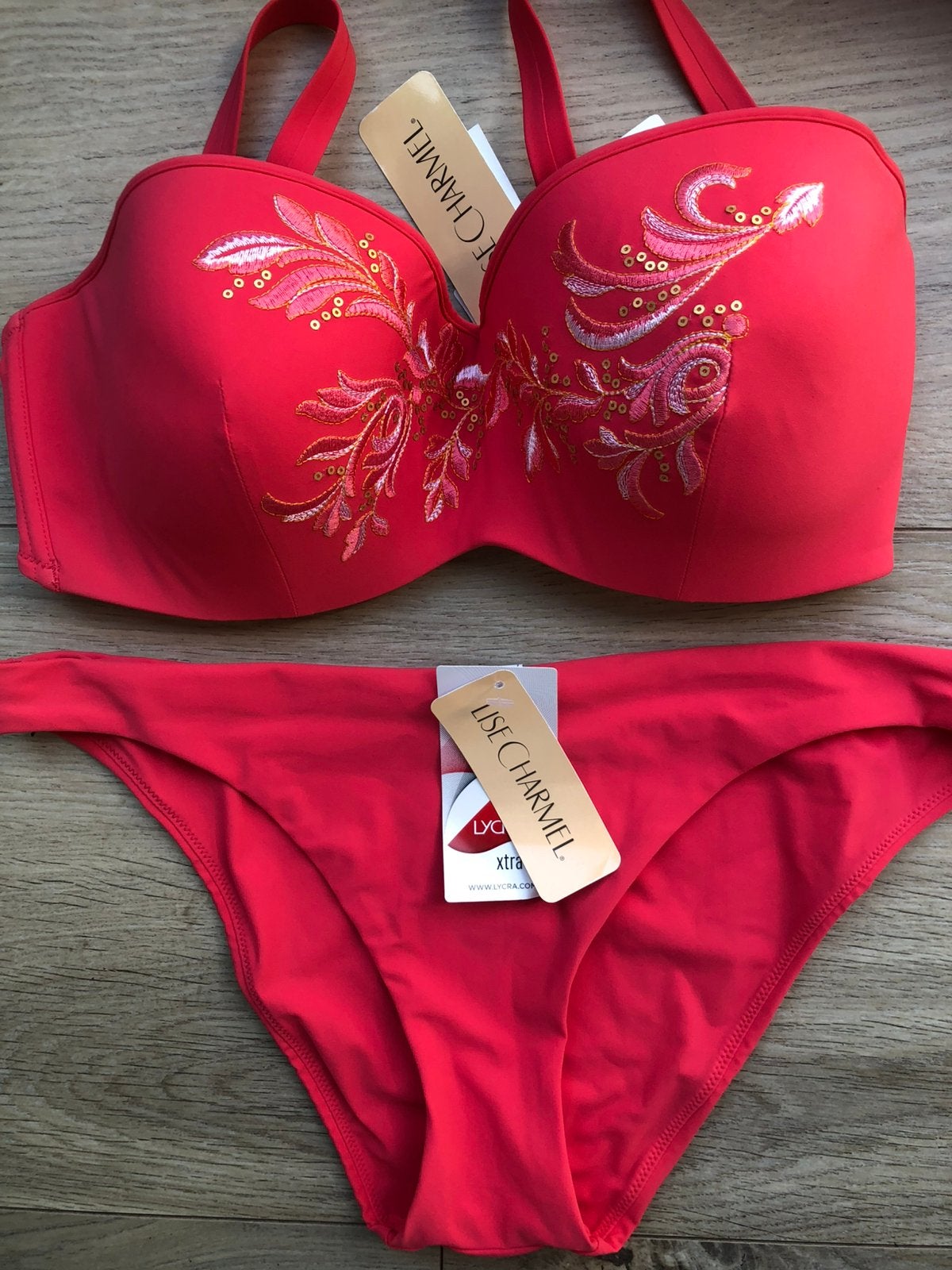 Te koop: nieuwe bikini, Lise Charmel, koraal, 38F, Ophalen of Verzenden, Nieuw, Oranje, Bikini