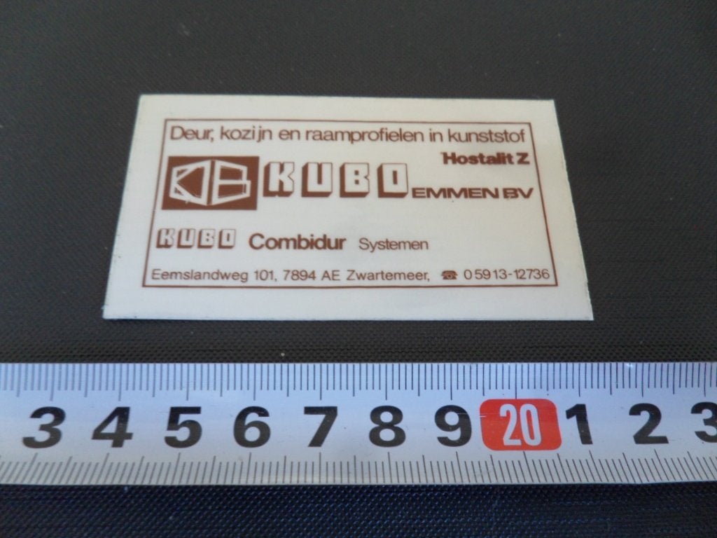 sticker zwartemeer KUBO emmen bv eemslandweg 101, Ophalen, Zo goed als nieuw