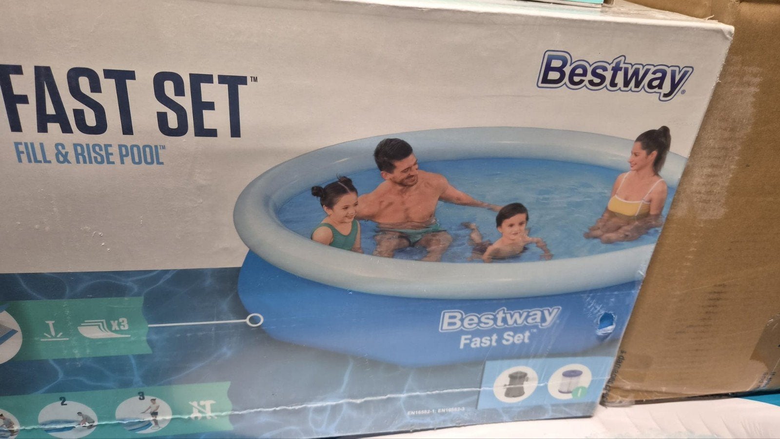 faster set zwembad 244 cm rond van Bestway: maar 1x gebruikt, Ophalen, Rond, Zo goed als nieuw, Opzetzwembad