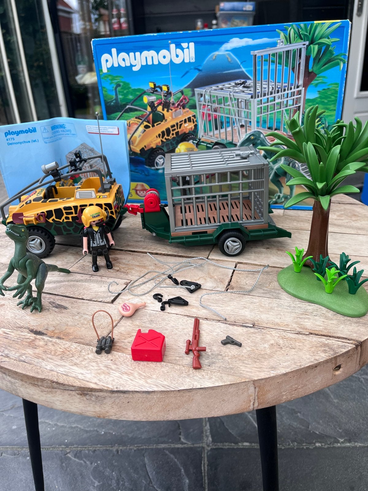 Playmobil 4175 Dinosaurus met terreinwagen en kooi, Kinderen en Baby's, Gebruikt, Complete set, Voertuig, Ophalen of Verzenden