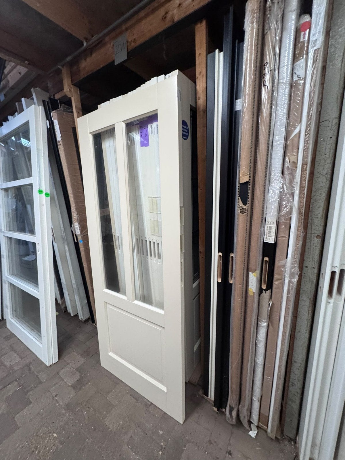 83x201,5cm binnendeur paneel incl helder glas ZW17, Ophalen, ., Binnendeur, Nieuw