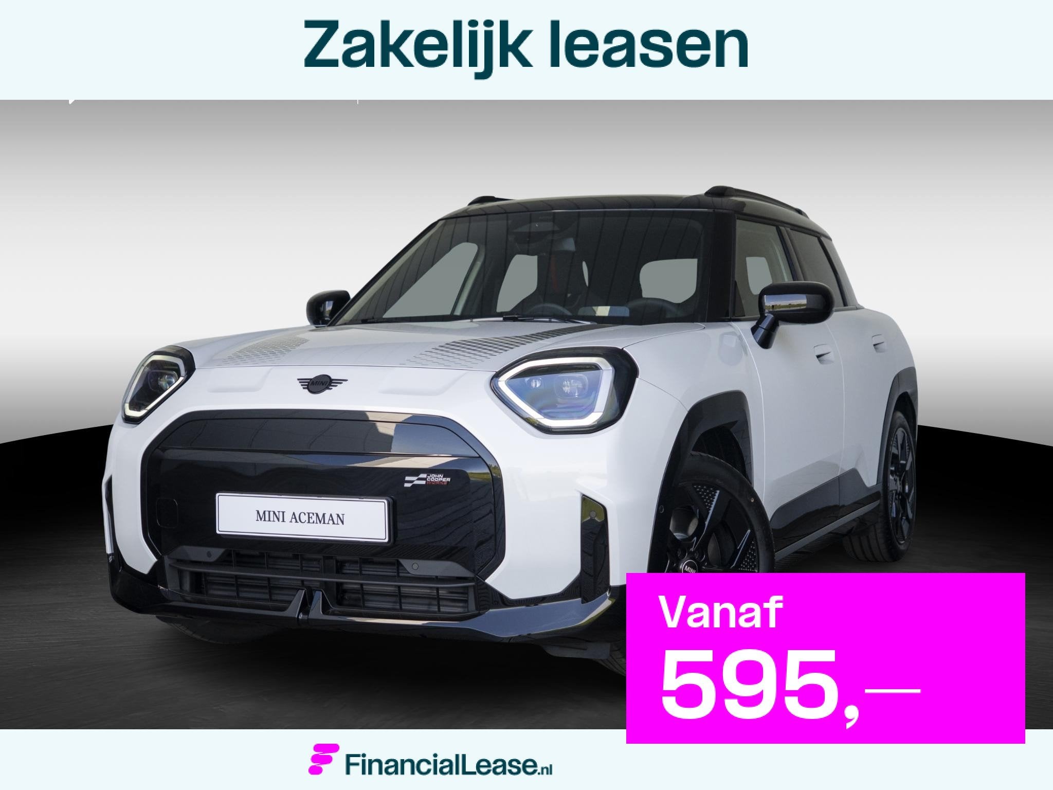 MINI Aceman E John Cooper Works Uitvoering | M Pakket, Zwart, Leder en Stof, Wit, Aceman