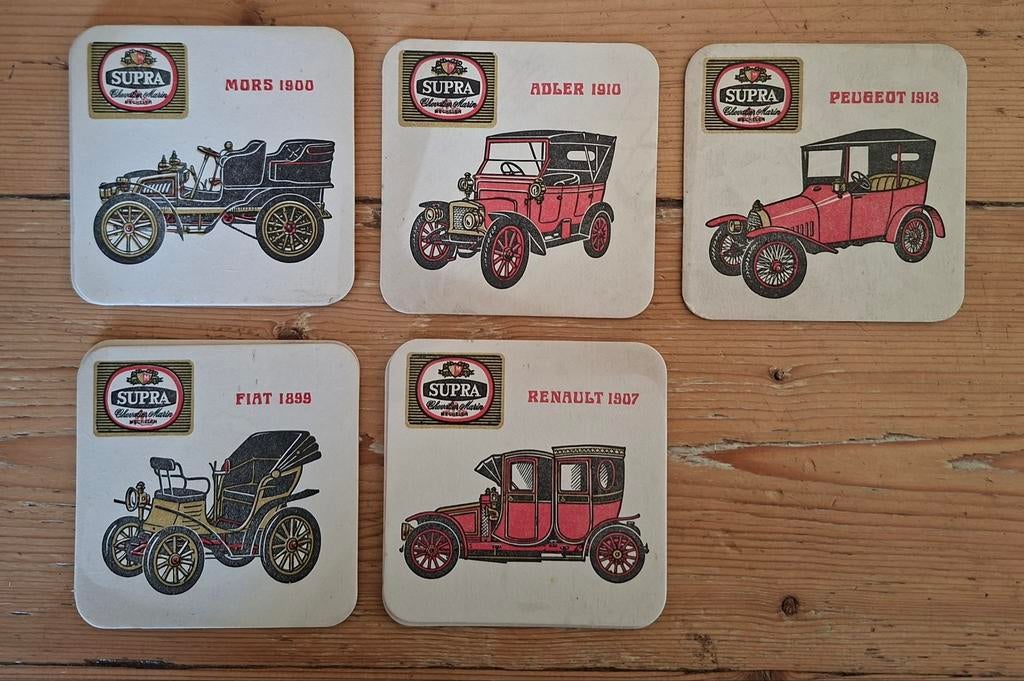Viltjes oude auto's oa renault/ fiat/ adler, Verzamelen, Biermerken, Ophalen of Verzenden, Overige merken