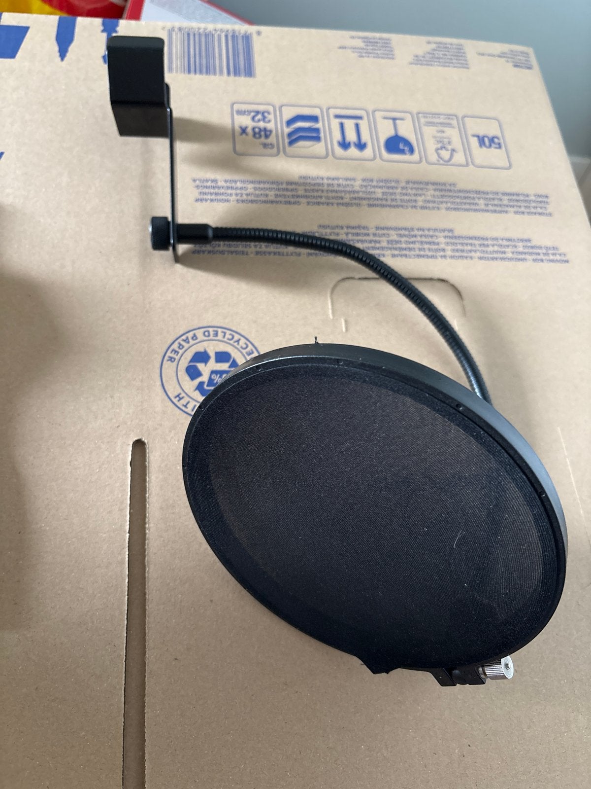 Popfilter voor microfoon met klembevestiging, Verzenden, Gebruikt, Studiomicrofoon