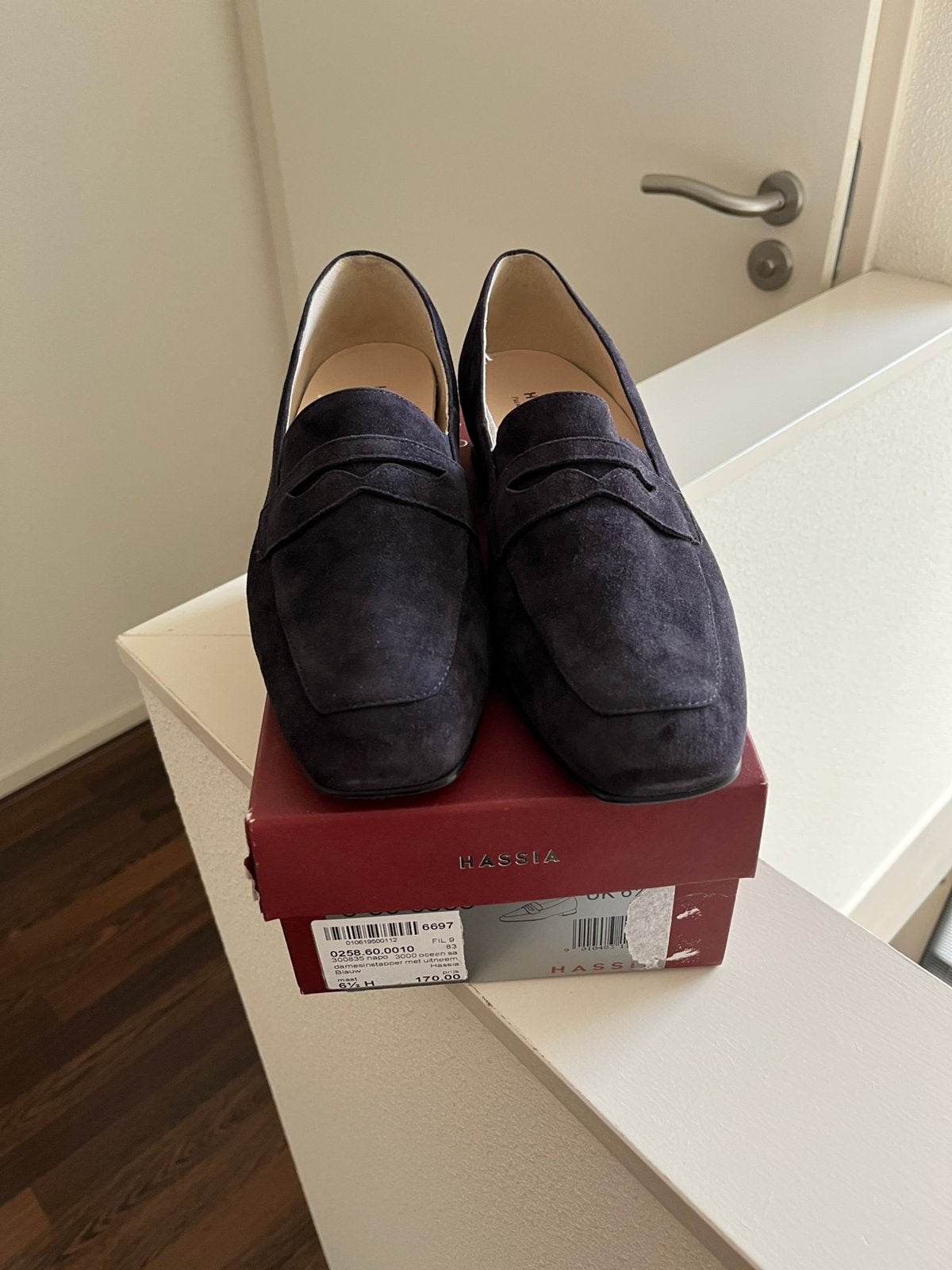 Hassia blauwe instappers maat 40, Loafers, Blauw, Nieuw, Ophalen of Verzenden