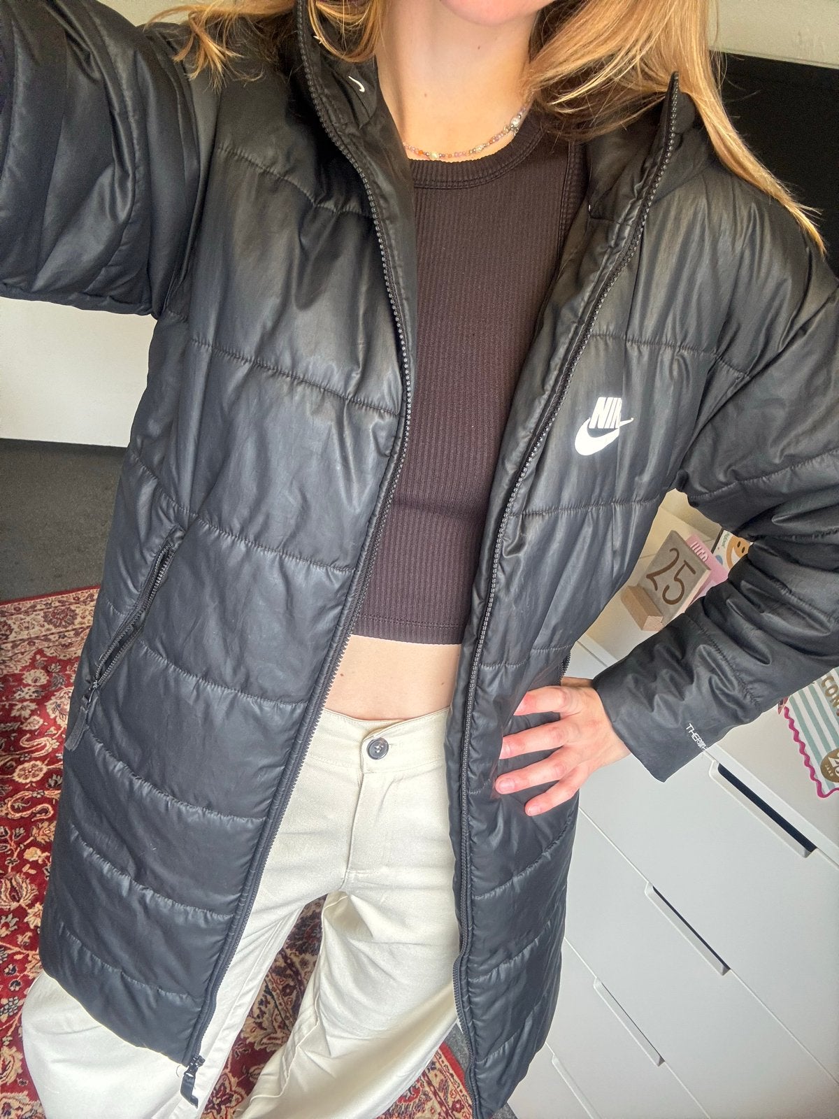 Nike Therma-FIT Puffer Jas Zwart - Maat S, Ophalen of Verzenden, Zo goed als nieuw, Maat 36 (S), Zwart