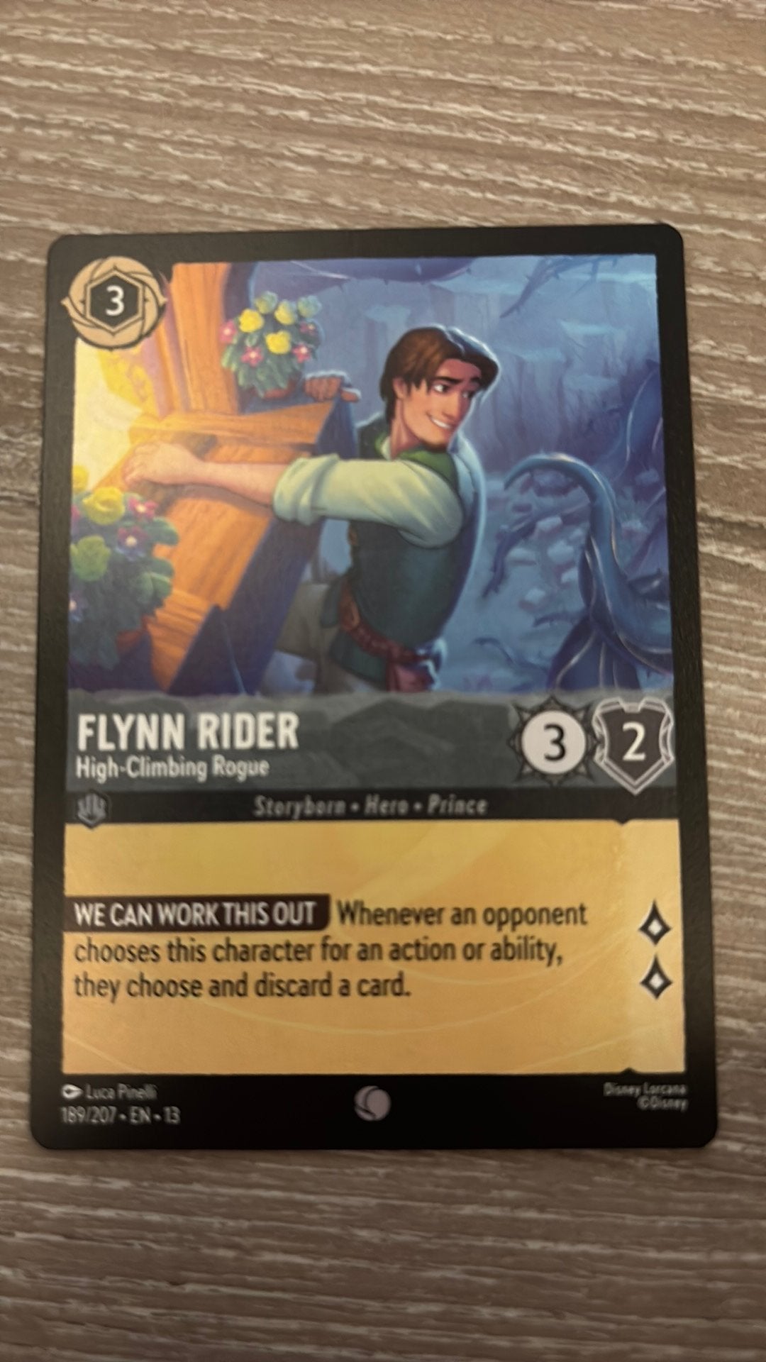 Disney Lorcana Flynn Rider rogue 189-207 13ATV nonfoil, Ophalen of Verzenden, Zo goed als nieuw