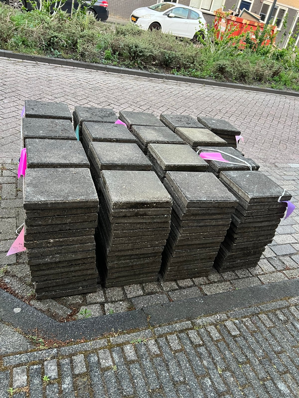 Gratis tuintegels, Tuin en Terras, Tegels en Klinkers, Ophalen, Gebruikt, 10 m² of meer, Beton