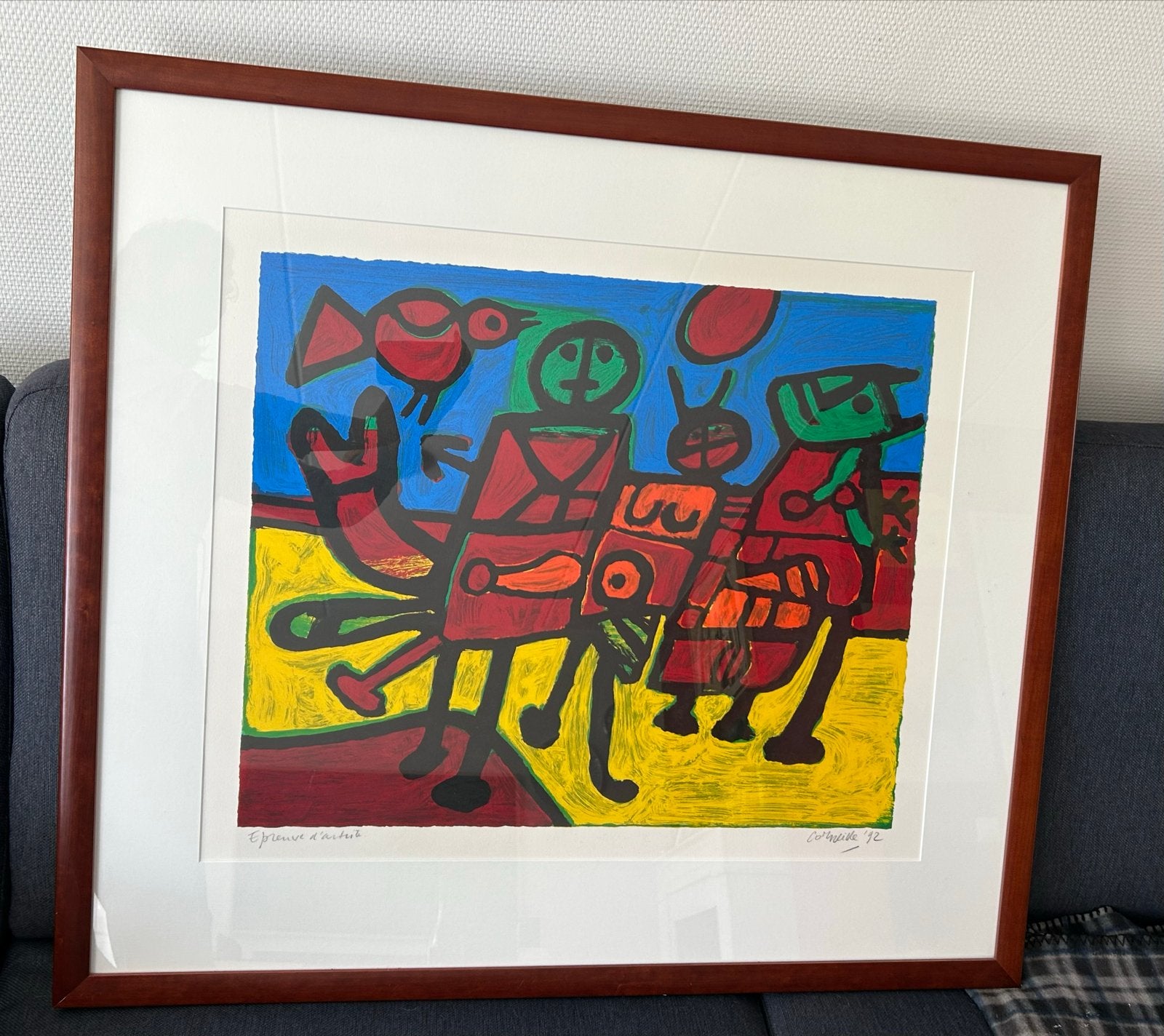 Corneille Litho 'Tribu' (1992) - Epreuve d'artiste, Antiek en Kunst, Kunst | Litho's en Zeefdrukken, Gesigneerd, Ophalen, Abstract