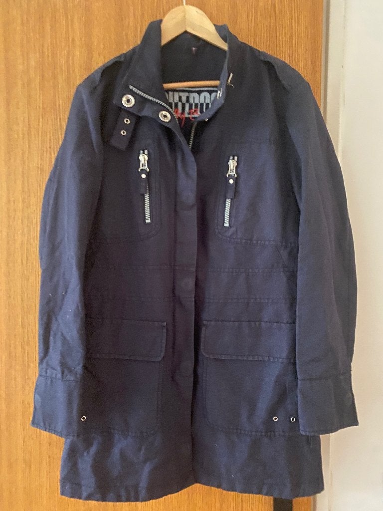 Betty Barclay, blauwe jas, 46, Kleding | Dames, Maat 46/48 (XL) of groter, Betty Barclay, Zo goed als nieuw, Knielengte