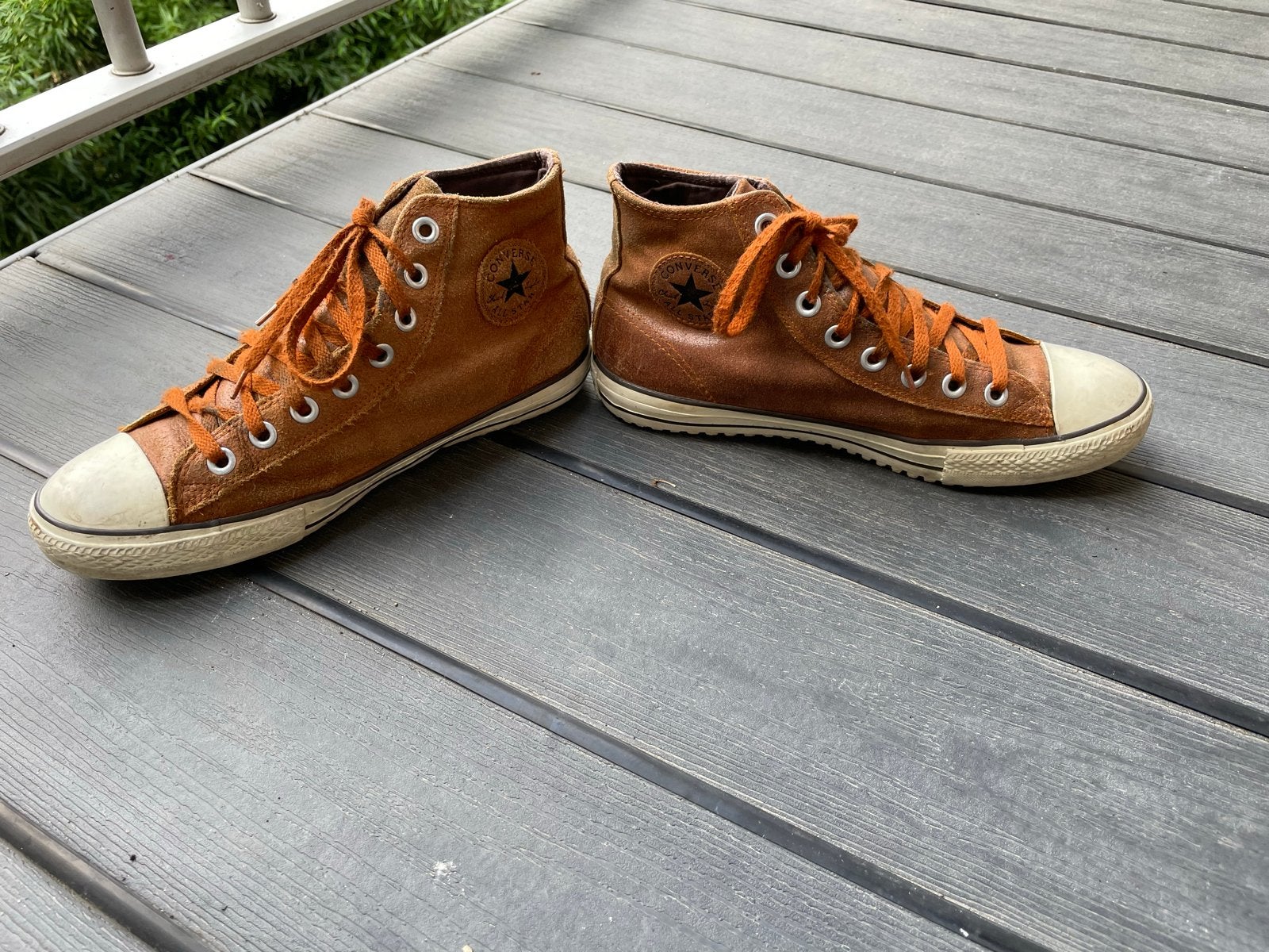 Converse All Star sneakers bruin leer maat 44.5, Ophalen, Gedragen, Bruin, Sneakers of Gympen