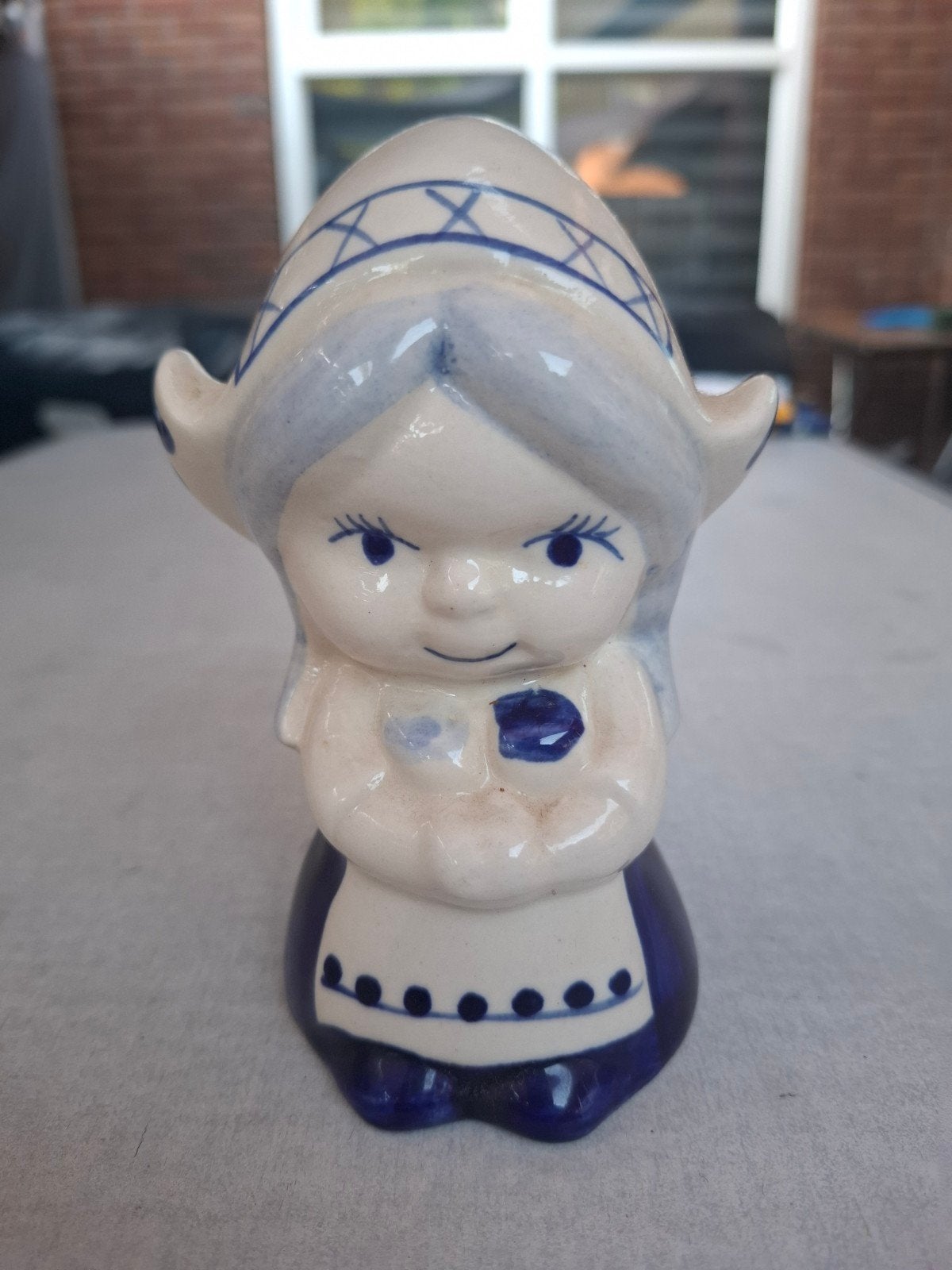 Delfts Blauw Spaarpot Meisje, Ophalen of Verzenden, Gebruikt, Steen, Aardewerk of Keramiek, Overige thema's