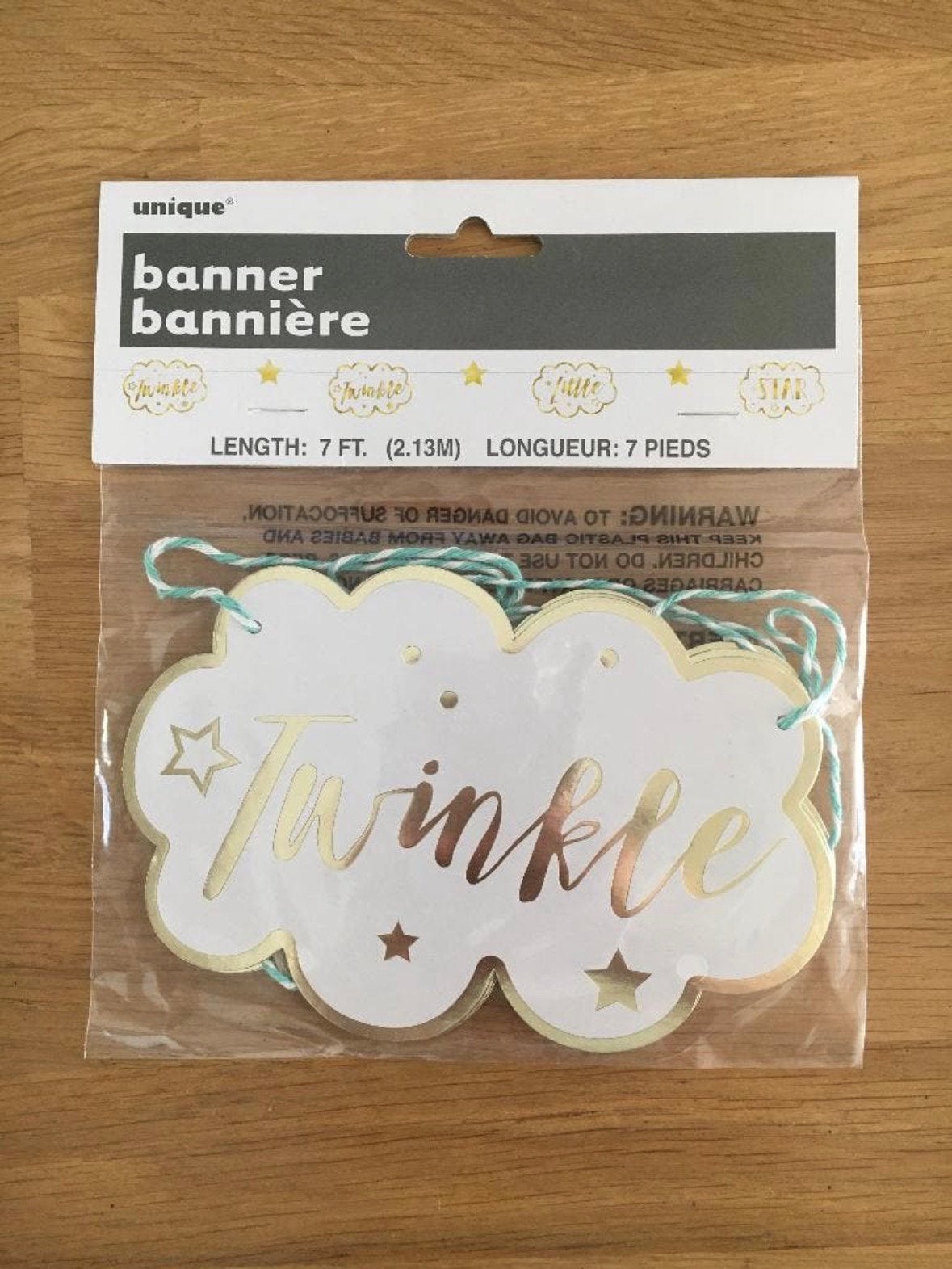 Banner Twinkle Twinkle Little Star | geboorte - verjaardag, Ophalen of Verzenden, Nieuw, Versiering, Geboorte of Huwelijk