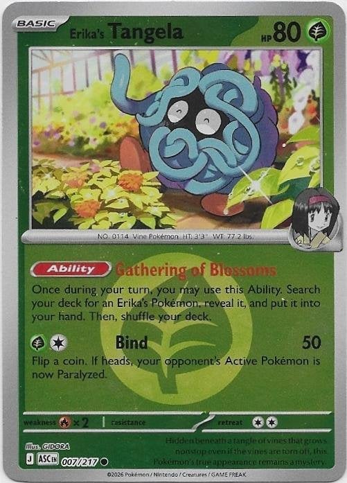 Ascended Heroes,  Erika's Tangela [reverse] 7/217, Verzenden, Nieuw, Losse kaart
