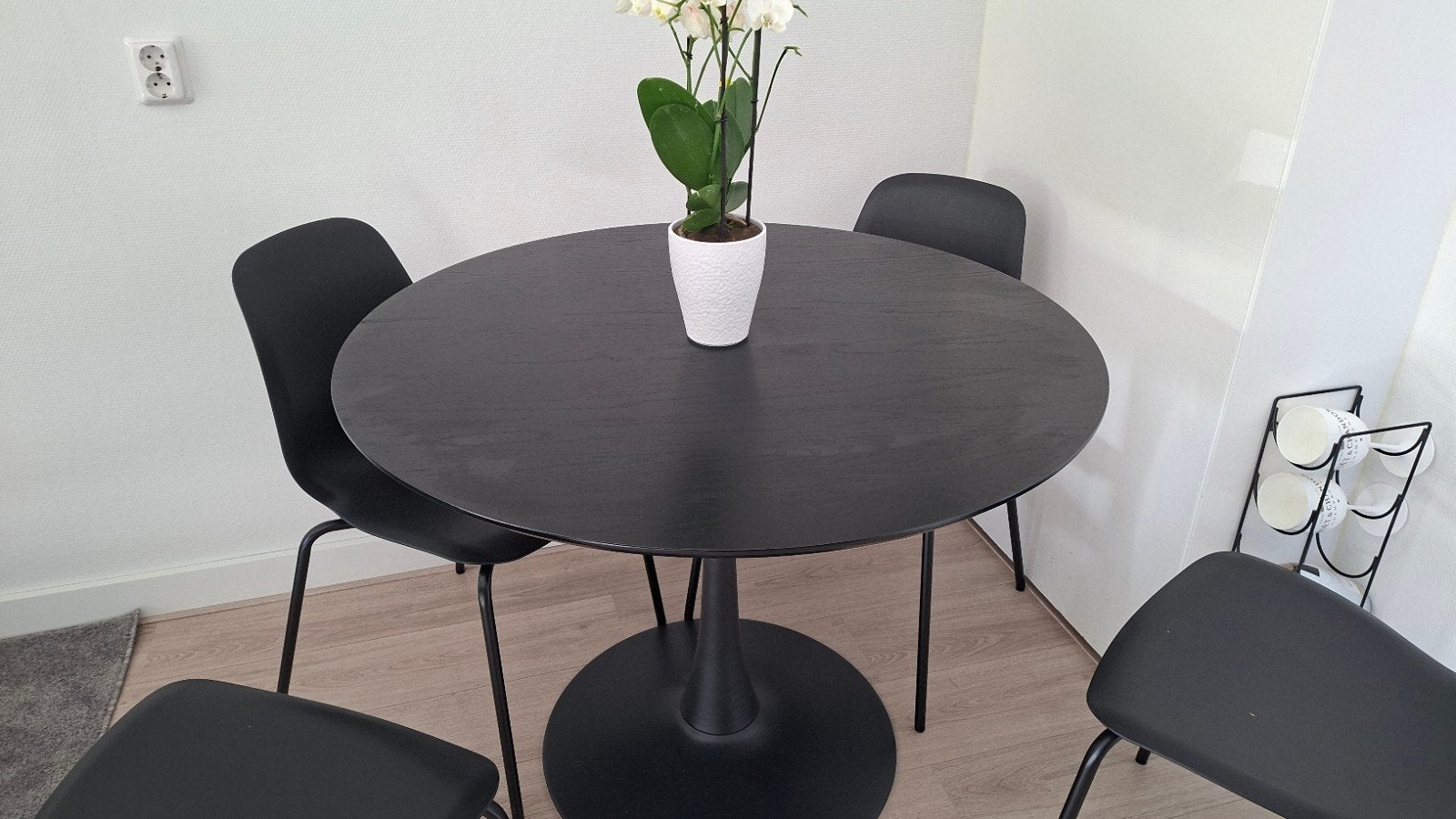 eetkamertafel rond 100cm zwart, Ophalen, Rond, Vier personen, Overige houtsoorten