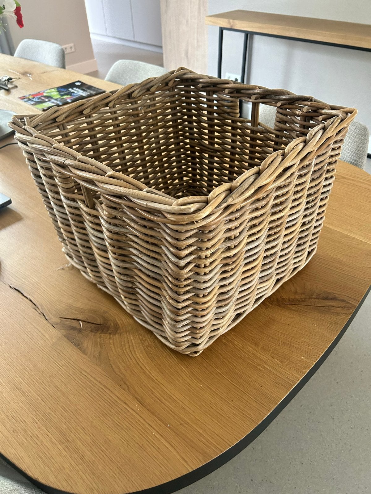 Rotan mand 40x40x30 cm - Ideaal voor opbergen, Ophalen, Gevlochten, Mand, Vierkant