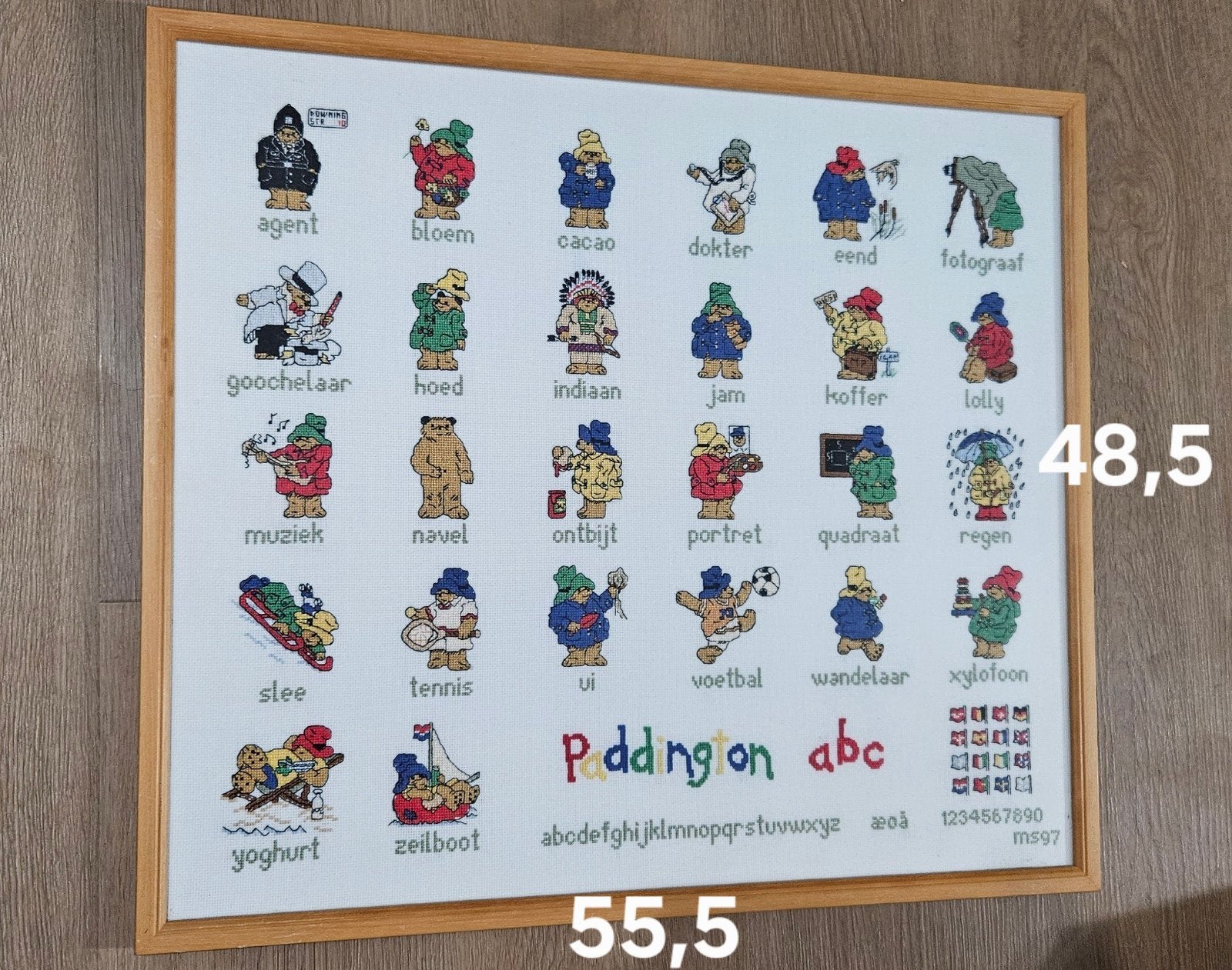 Geborduurd Paddington ABC-alfabet in lijst, Ophalen of Verzenden, Zo goed als nieuw, Handborduren, Overige typen