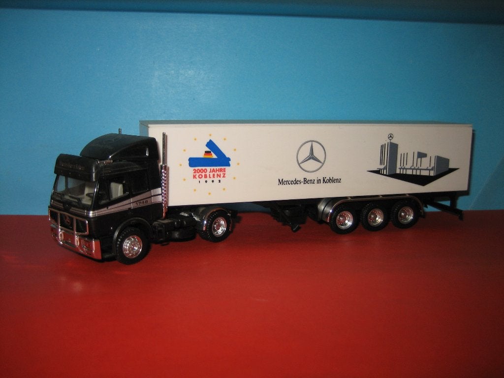 MB-Koblenz  MERCEDES met oplegger  Herpa, Ophalen of Verzenden, Zo goed als nieuw, Bus of Vrachtwagen, Herpa
