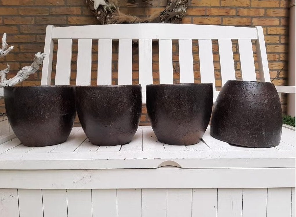 4x bloempotten, Ophalen, Rond, Zo goed als nieuw, Balkon