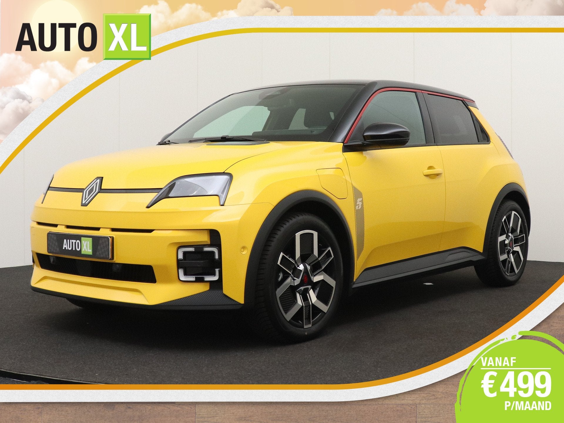 Renault 5 RS-Line 150 PK 52 kWh 410 KM WLTP Full Options Pow, Auto's, Dealer onderhouden, Stof, Gebruikt, Zwart