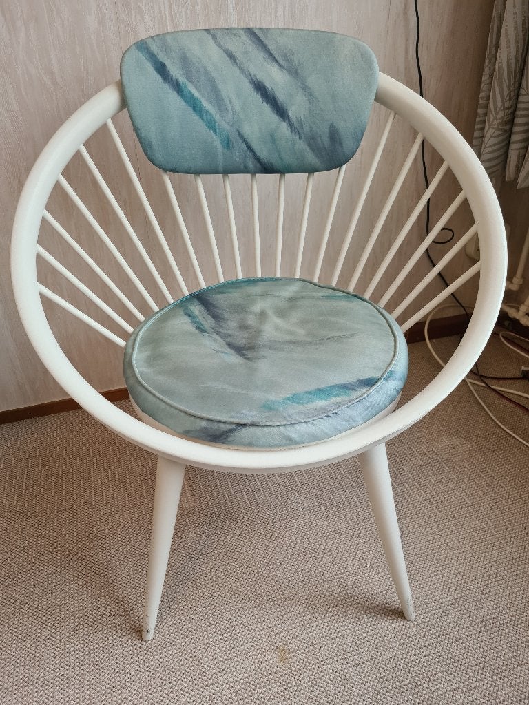 witte Circle Chair door Yngve Ekström., Ophalen, Zo goed als nieuw, Hout