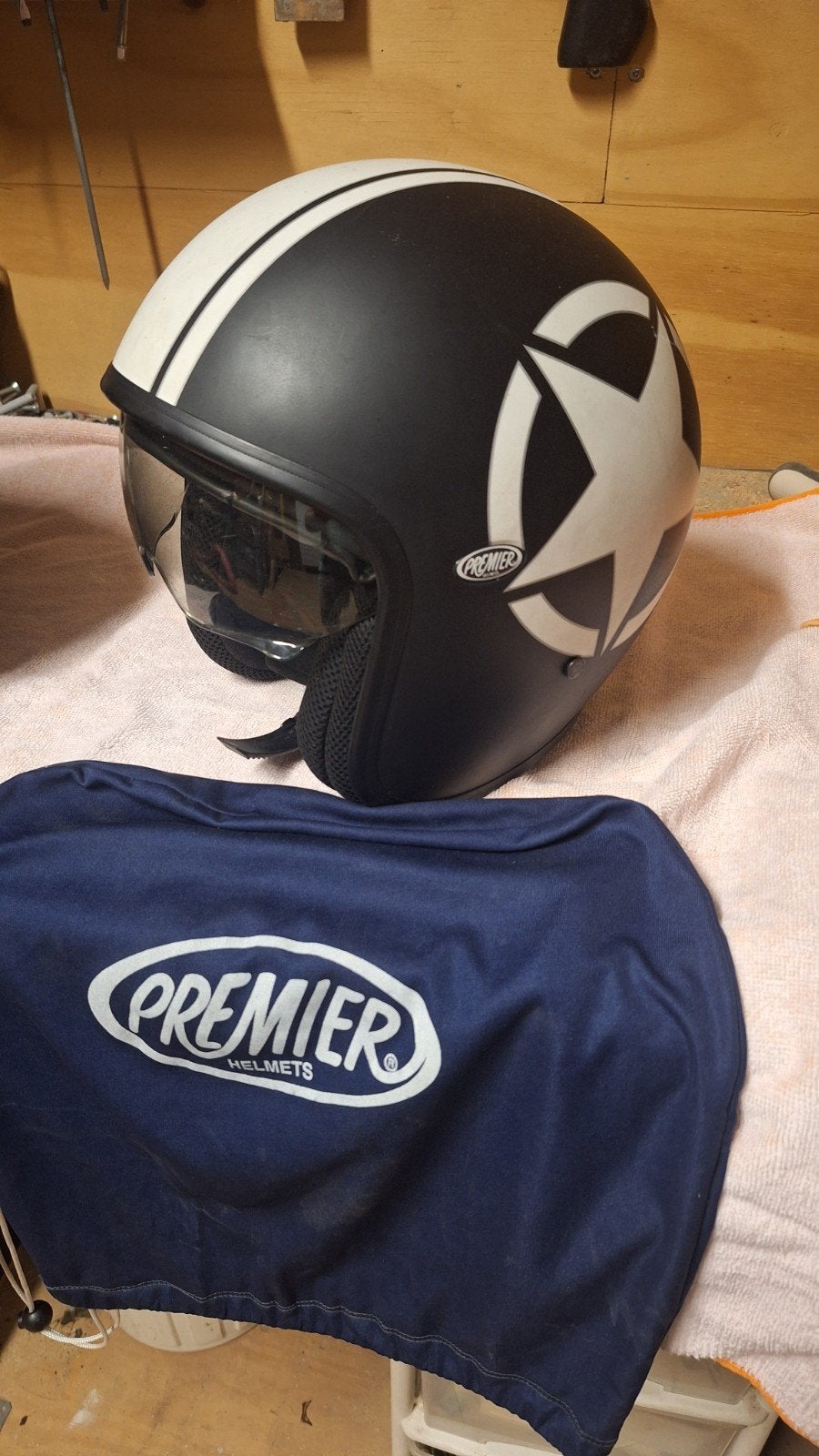 Premier Jethelm met Ster Design, Motoren, Overige merken, Dames, Jethelm, Ophalen of Verzenden