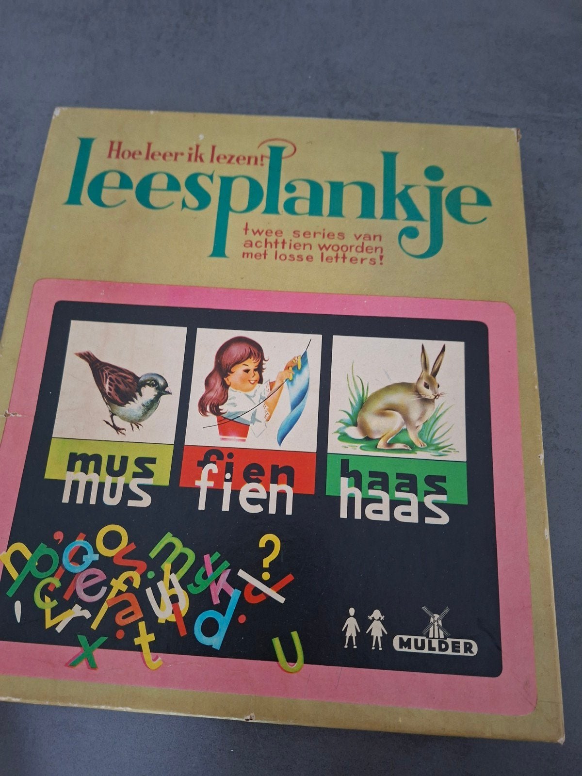 Zeldzaam Vintage Mulder Leesplankje "Hoe leer ik lezen?", Verzenden