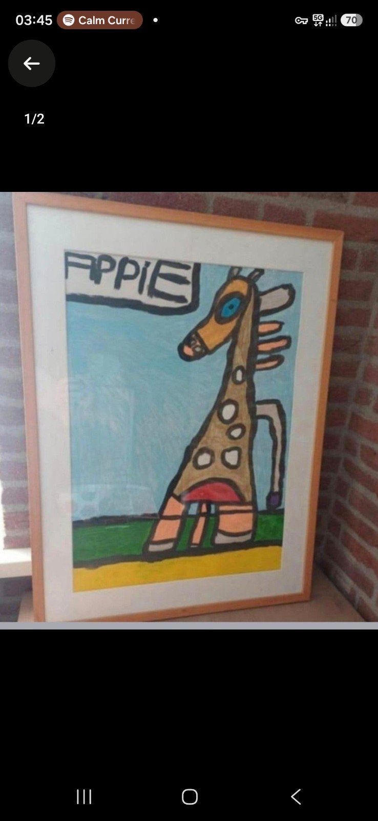Schilderij Giraffe Appie Princen, Ophalen of Verzenden