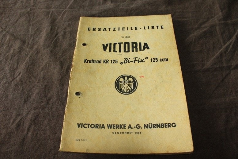 Victoria KR125 BI Fix 1953 motorrad ersatzteil liste KR 125, Motoren, Ophalen of Verzenden, Overige merken