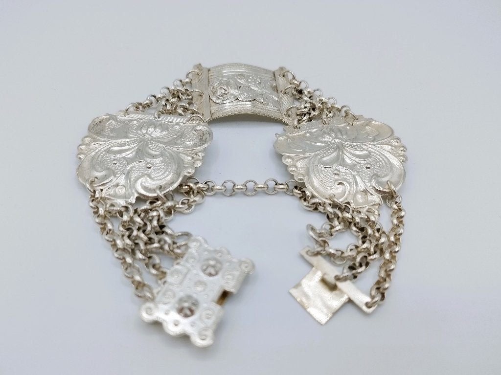 Zilveren bijbelslot armband, Schoonhoven, 1865, Verzenden, Zilver, Ring