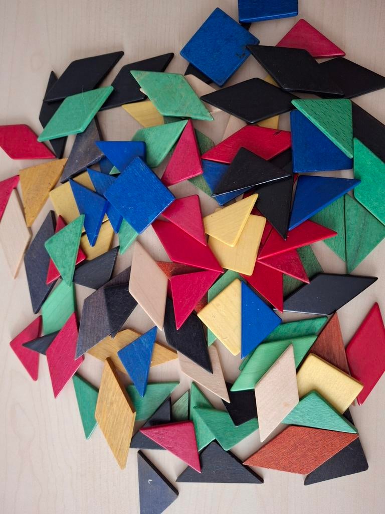 Antiek houten blokken mozaïek., Antiek en Kunst, Antiek | Speelgoed, Ophalen of Verzenden