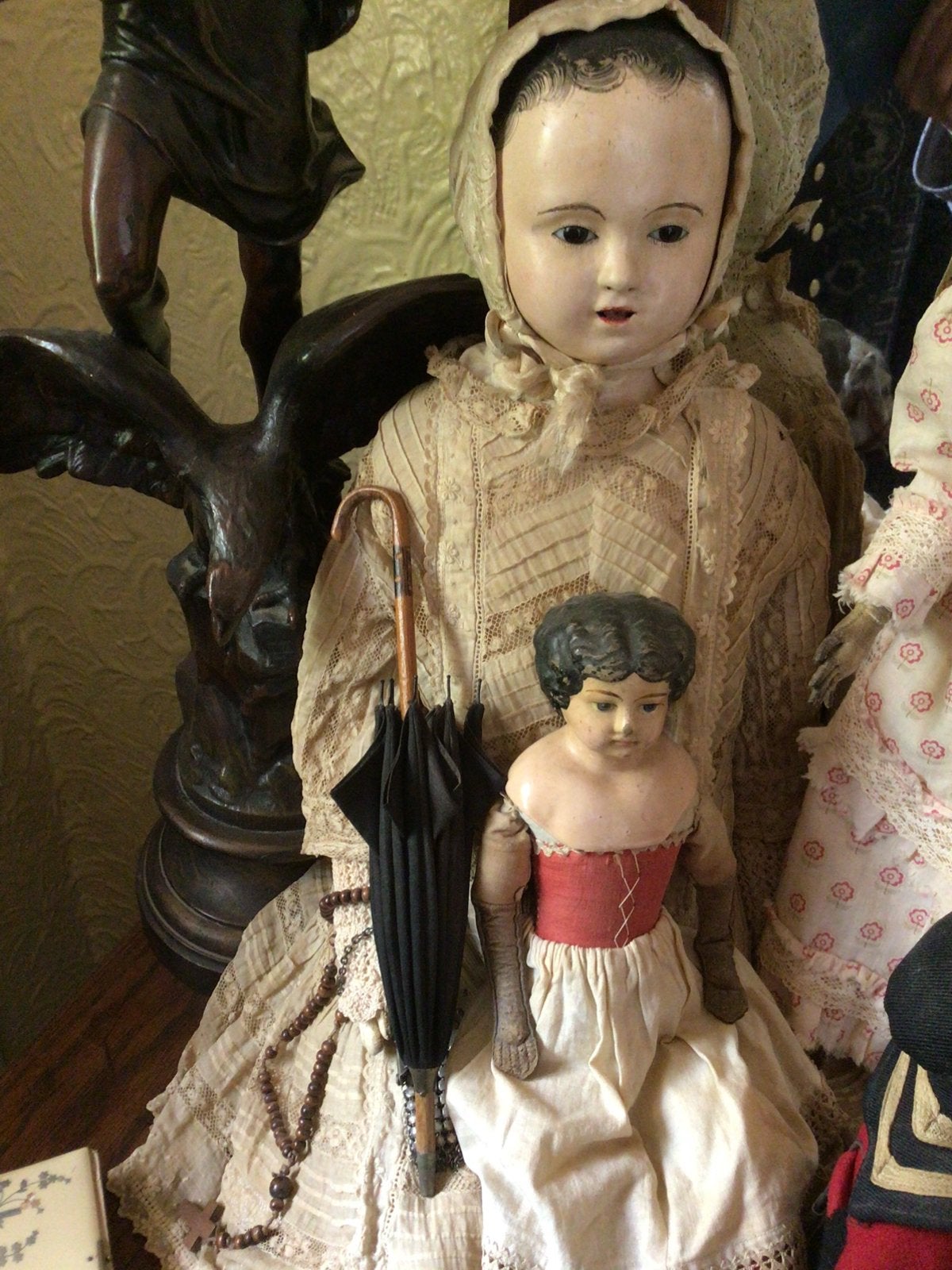 🌿Pop ,🌿“ ANTIEKE POPPEN PARAPLU”🌿anno 1900 🌿MOOI!, Verzenden