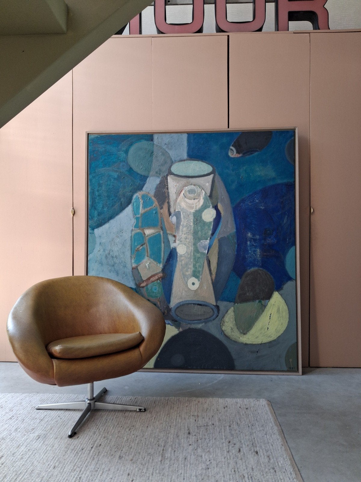 Enorm schilderij Piet Warffemius 175 x 155 midcentury, Ophalen