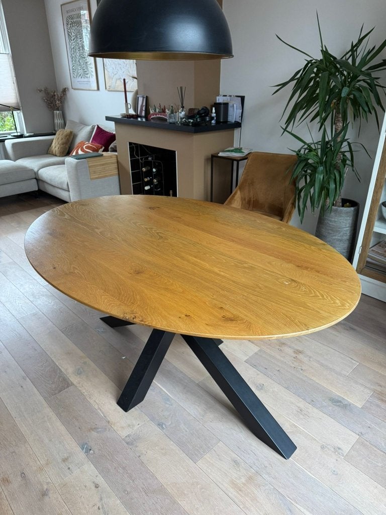 Eettafel ovaal Loods 5, Huis en Inrichting, Tafels | Eettafels, Ophalen, Gebruikt, 100 tot 150 cm, Eikenhout