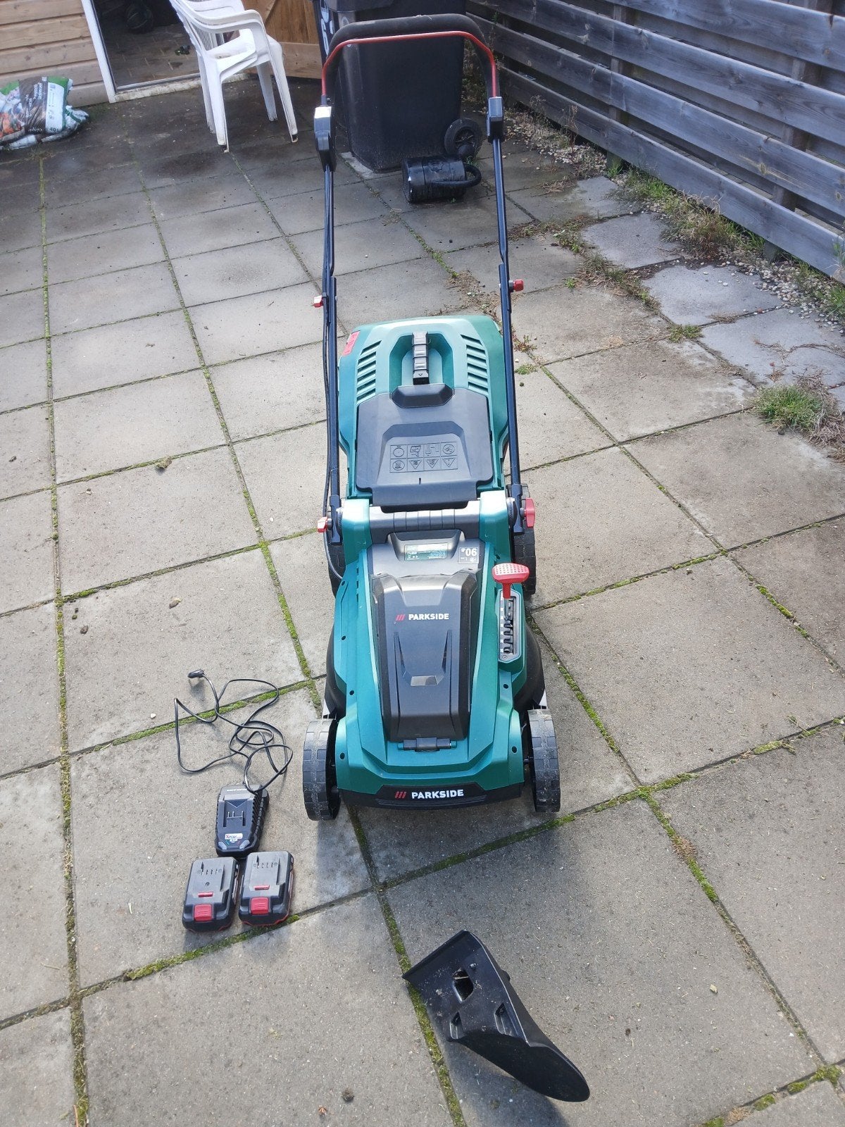 parkside accu grasmaaier met accu's en lader, Ophalen, Accu-grasmaaier, Mulchfunctie, Parkside