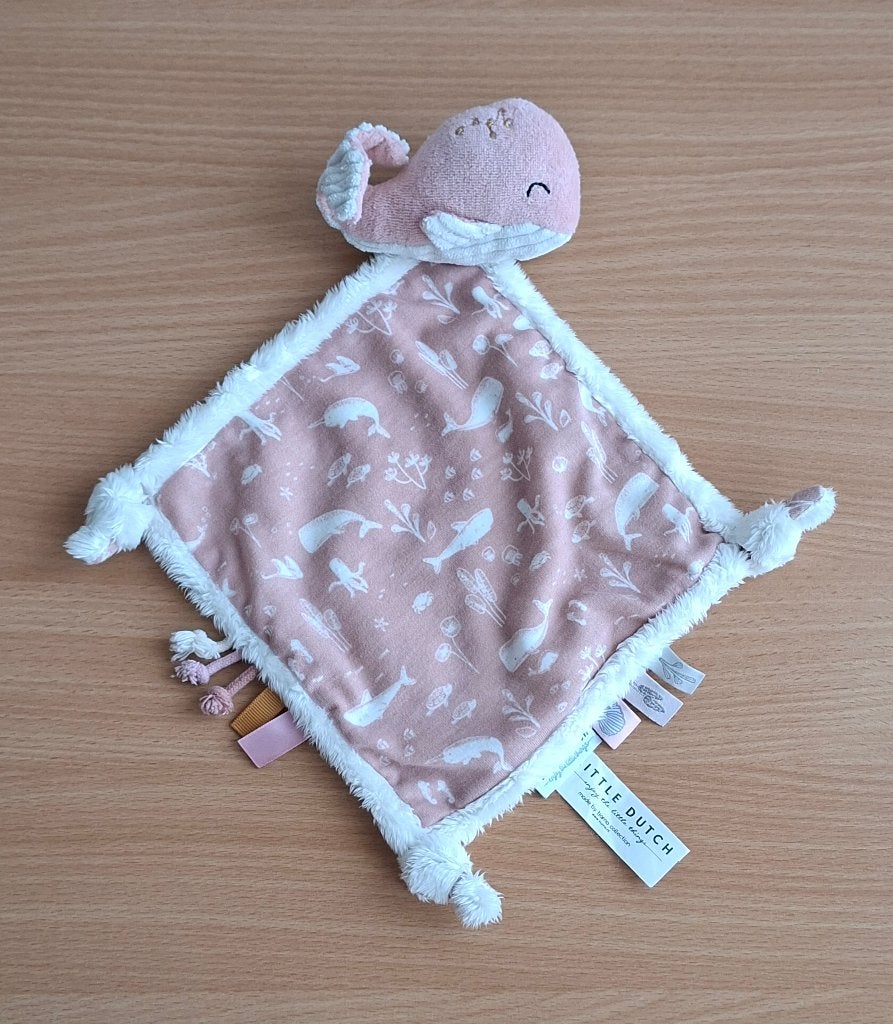 Knuffeldoekje, Knuffel van Little Dutch, Walvis Roze, Vis, Little Dutch, Ophalen of Verzenden, Zo goed als nieuw, Wasbaar