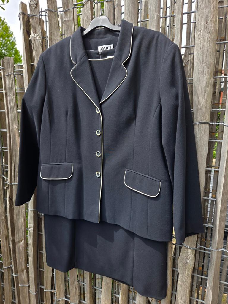 Mantelpak zwart, Kleding | Dames, Jasjes, Kostuums en Pakken, Kostuum of Pak, Zwart, Maat 46/48 (XL) of groter, Ophalen of Verzenden