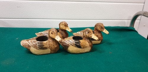 -	waxinelichthouders hout, eenden 2 stuks over, Ophalen of Verzenden, 'T Olde Gre-j, Info@toldegrej.nl, Endepoelstraat 20f Didam