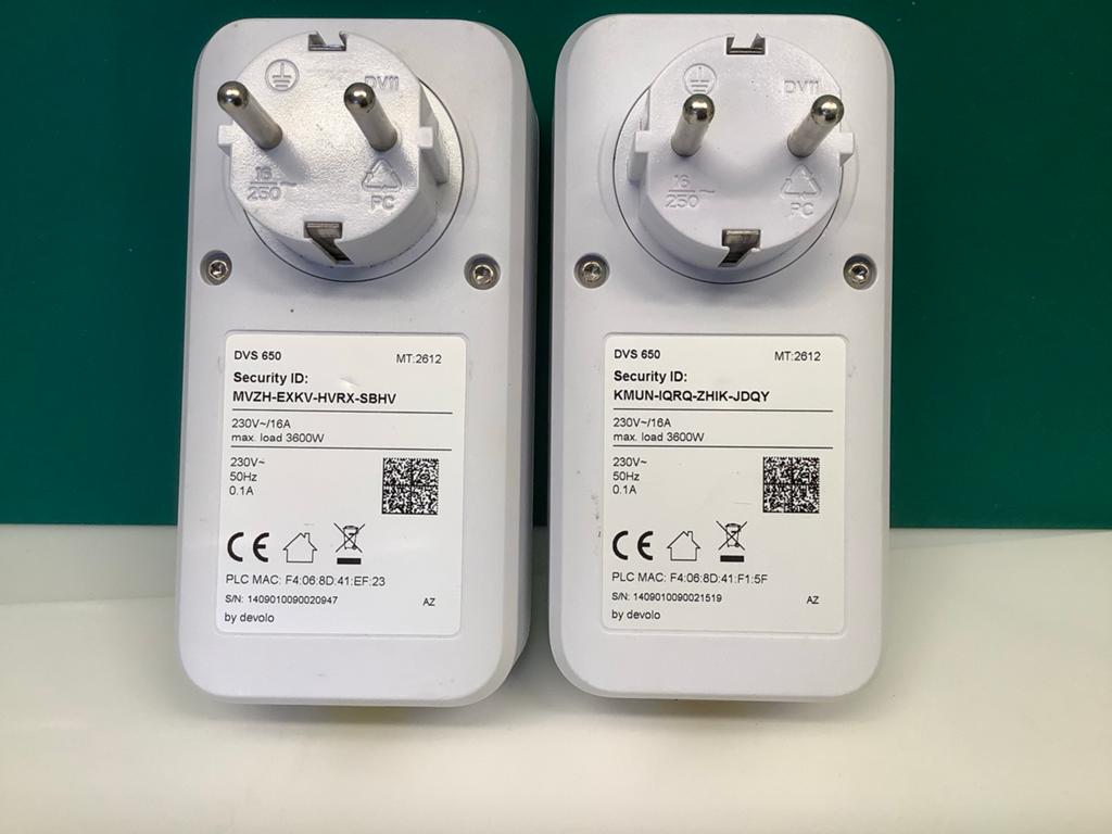 Devolo DVS 650 Powerline Adapters (2 stuks), Ophalen of Verzenden, Gebruikt