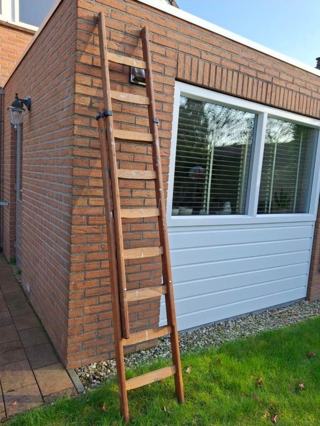 Stevige houten schildersladder - 2 delen (1.90m & 2.00m), Ophalen