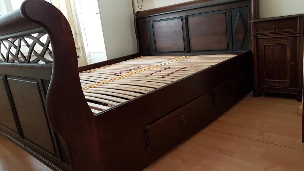 Koloniaal bed 160x200 vanaf 20 juni op te halen., Ophalen, Gebruikt, Bruin, Koloniaal