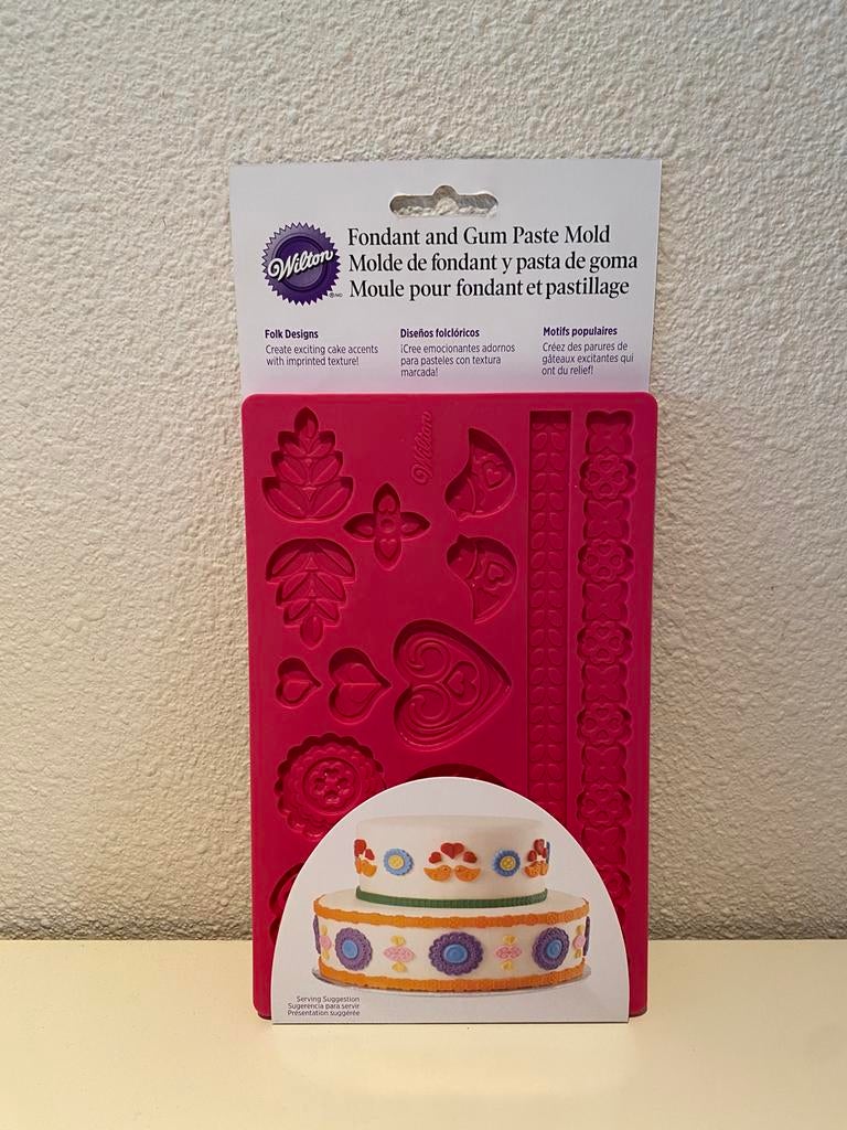 Wilton siliconen fondant vorm, Ophalen of Verzenden, Zo goed als nieuw, Taarten, Bakvorm