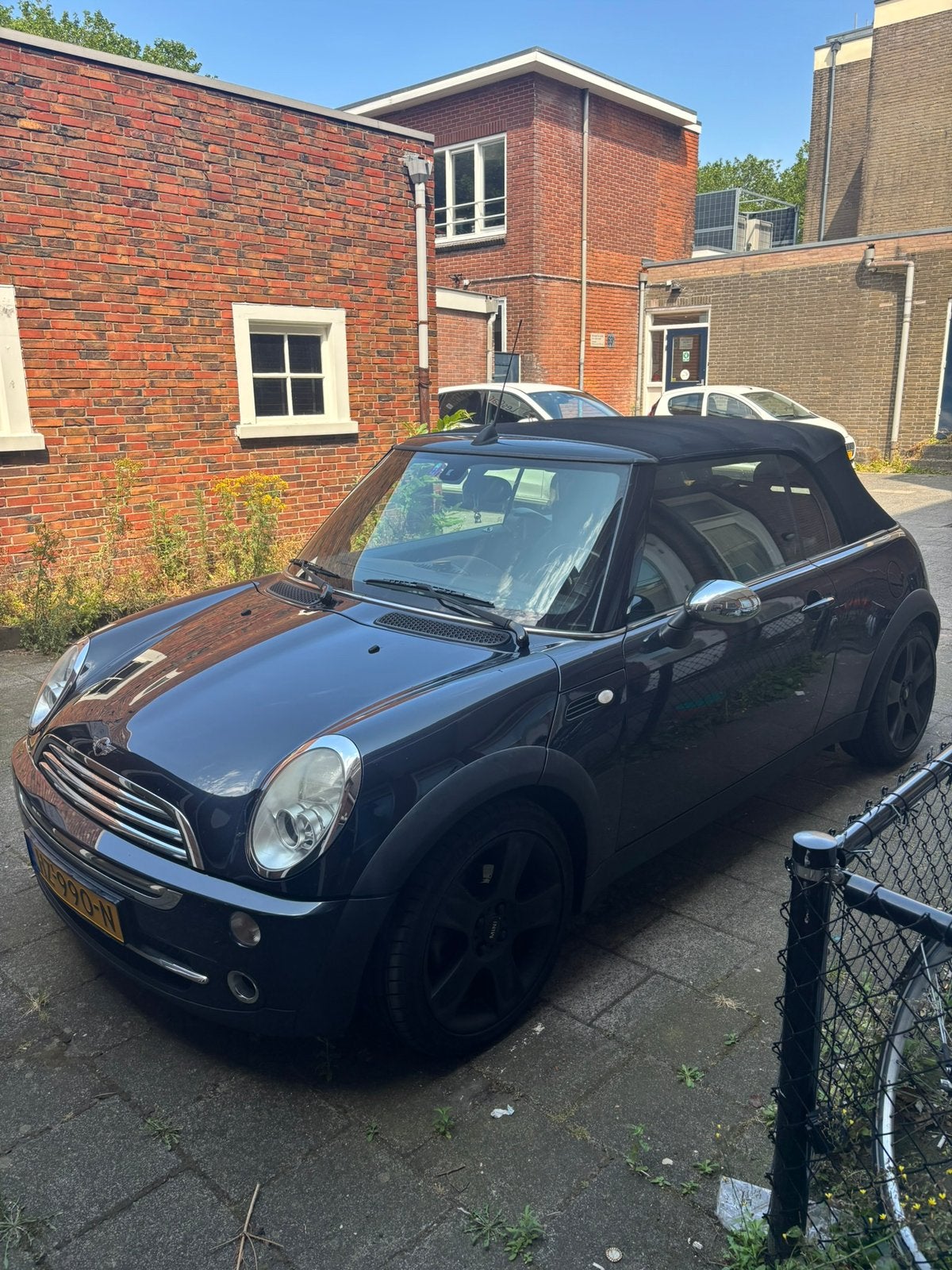 Mini 1.6 16V ONE Cabrio 2006 donker blauw, Stof, Zwart, 4 cilinders, Cabriolet