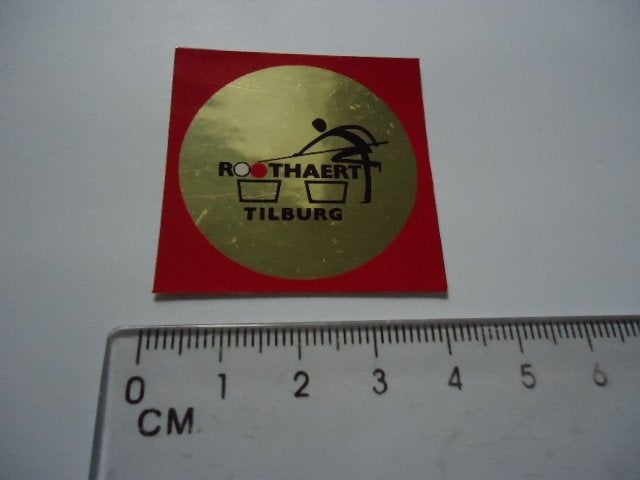 sticker oud Biljart fabriek tilburg ROOTHAERT billard retro, Verzenden, Zo goed als nieuw, Bedrijf of Vereniging