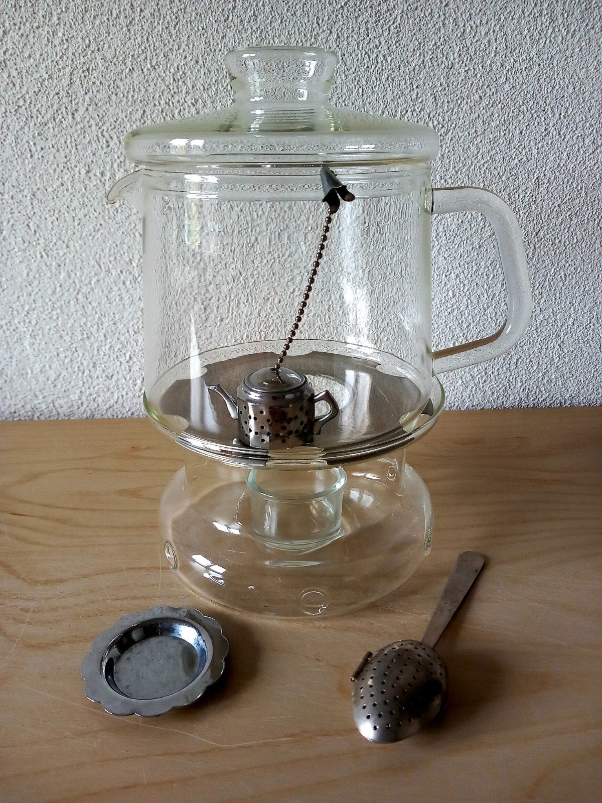 Vintage Douwe Egberts Pickwick Glazen Theepot Set in doos, Kan, Overige merken, Klassiek, Ophalen of Verzenden