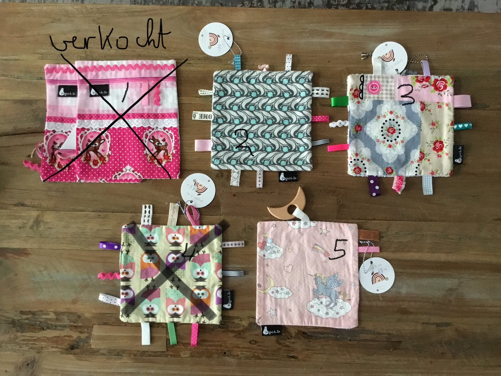 Labeldoekjes (nieuw)., Ophalen of Verzenden, Nieuw, Knuffeldoekje