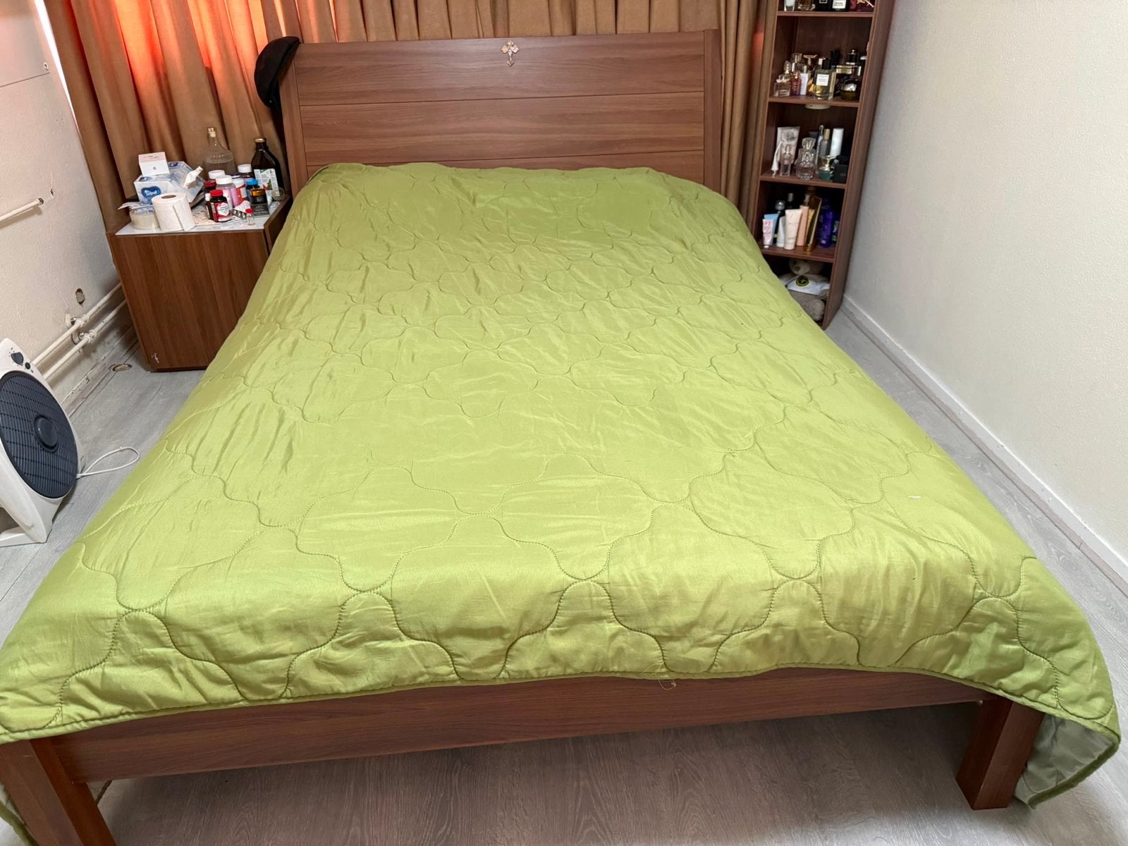 Tweepersoonsbed 140x200 cm met matras, Ophalen, Gebruikt, Bruin, Tweepersoons