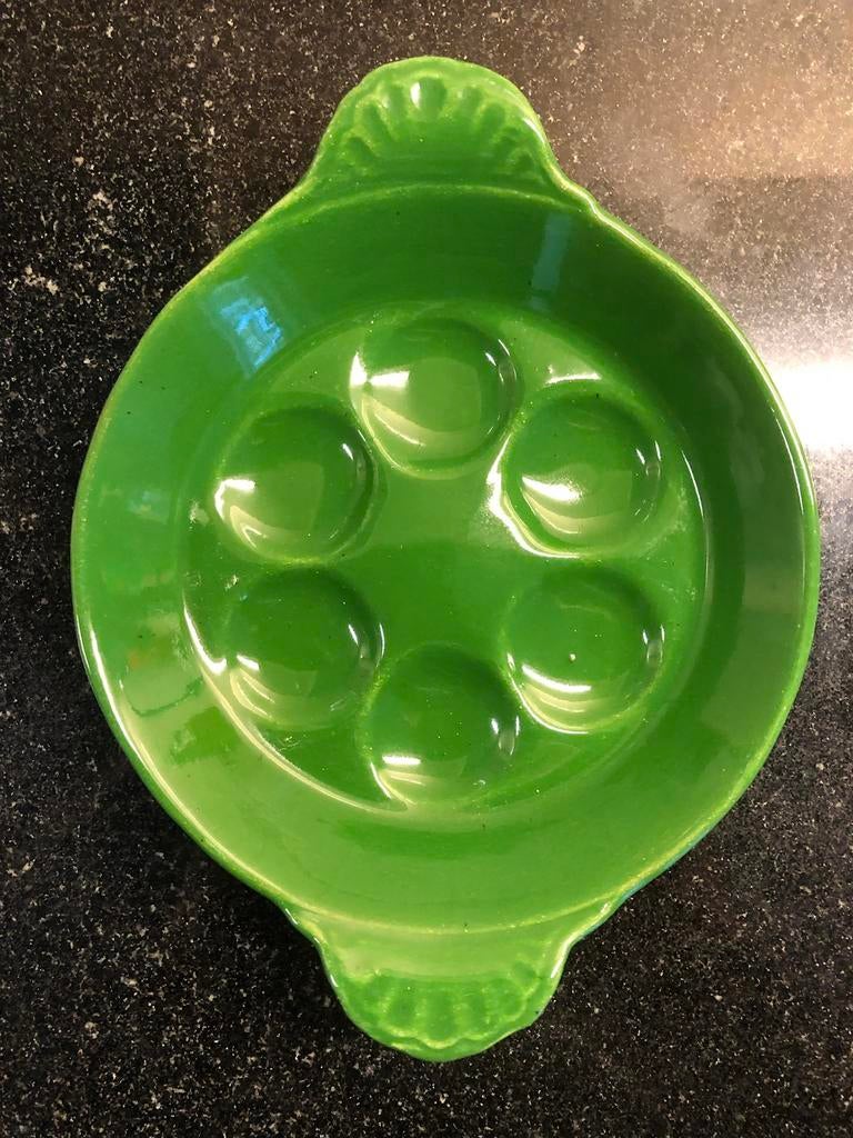 t.k.8x escargotschaaltje Frankrijk Brocante VINTAGE mid-1950, Ophalen, Gebruikt, Overige typen, Glas